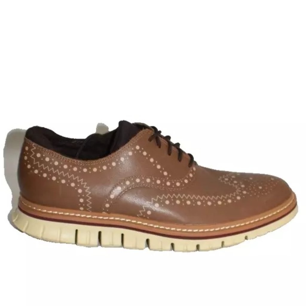 New! Cole Haan 4.Zergrand Oxfords Sz 7.5 M Brown Wingtip Leather Dd410 C37091